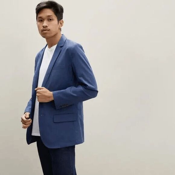 Everlane Dusk Blue Casual Unstructured Tailored Blazer Jacket Men's Size 36 - Picture 1 of 5